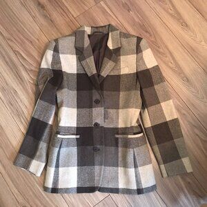 Blues Club Women's Plaid Blazer Brown Size 4